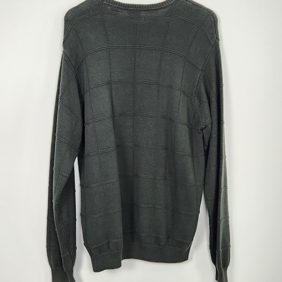 IZOD Men's Cotton Green Crew-Neck Pullover Long Sleeve Crest Logo Sweater L - Picture 8 of 8